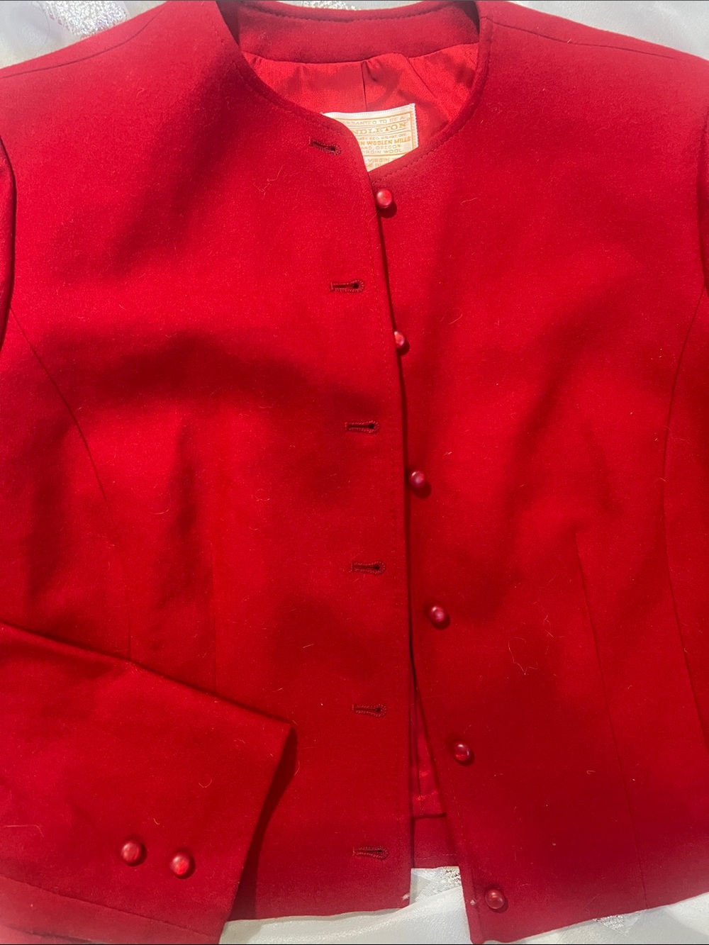 Vintage Pendleton 100% Virgin Wool Red Jacket Blazer Size 12